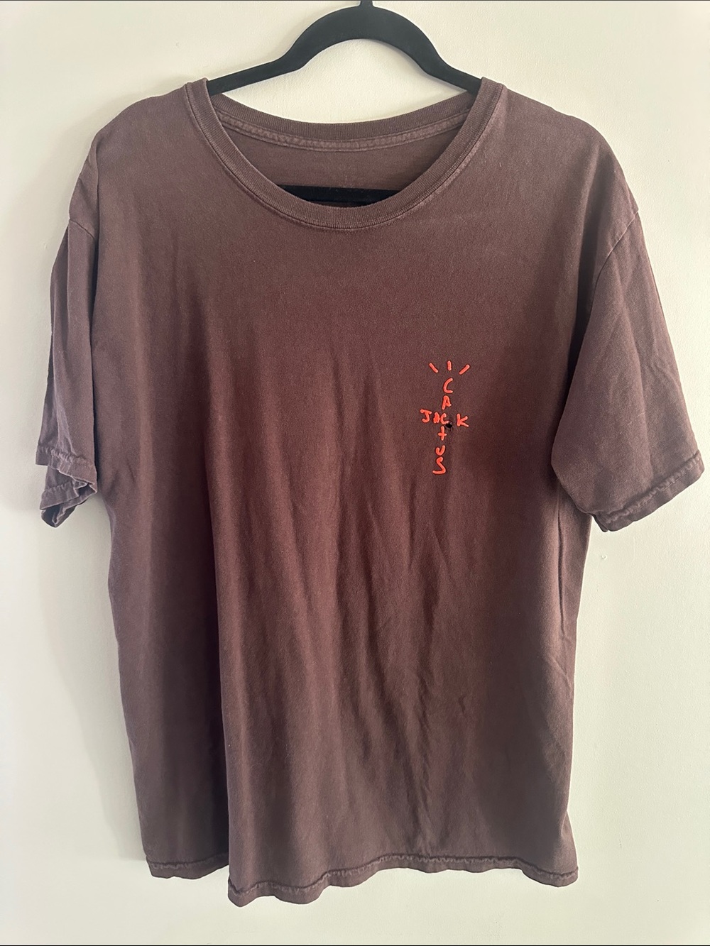 Cactus Jack by Travis Scott Brown Tee with Orange Chest Graphic
